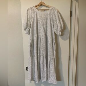 Everlane Tiered White Eyelet Dress